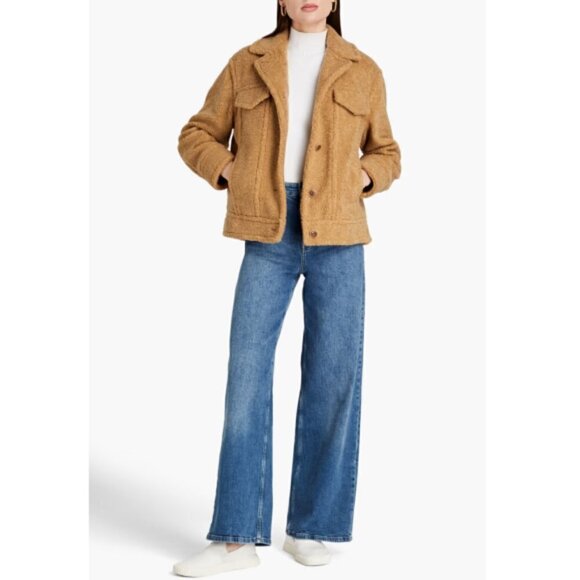 Vince Faux Shearling Trucker Jacket, Camel - Picture 1 of 3